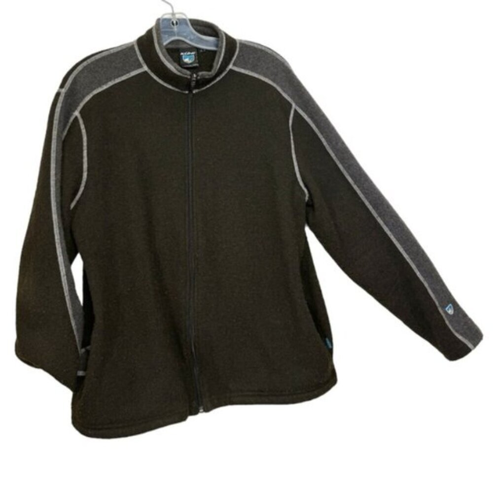 Kuhl Alpaca Fleece Full Zipper Fleece Jacket Pockets Warm Outdoor Unisex L Grey